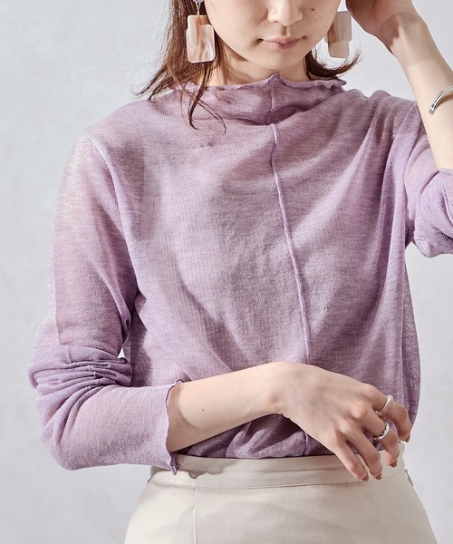 acro（アクロ）の「シアーニットインナー/AC1026（Tシャツ/カットソー・レディース・ホワイト/ブラック/パープル/イエロー・ﾌﾘ-）」の12枚目の写真