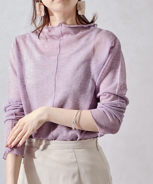 acro（アクロ）の「シアーニットインナー/AC1026（Tシャツ/カットソー・レディース・ホワイト/ブラック/パープル/イエロー・ﾌﾘ-）」の13枚目の写真