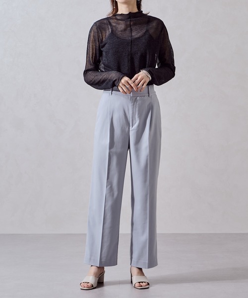 acro（アクロ）の「シアーニットインナー/AC1026（Tシャツ/カットソー・レディース・ホワイト/ブラック/パープル/イエロー・ﾌﾘ-）」の10枚目の写真