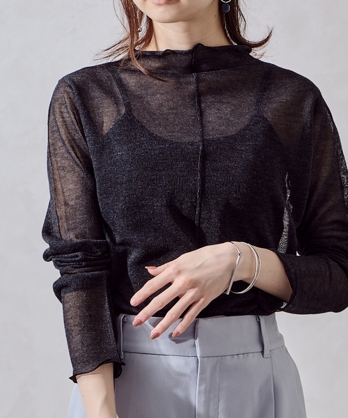 acro（アクロ）の「シアーニットインナー/AC1026（Tシャツ/カットソー・レディース・ホワイト/ブラック/パープル/イエロー・ﾌﾘ-）」の7枚目の写真