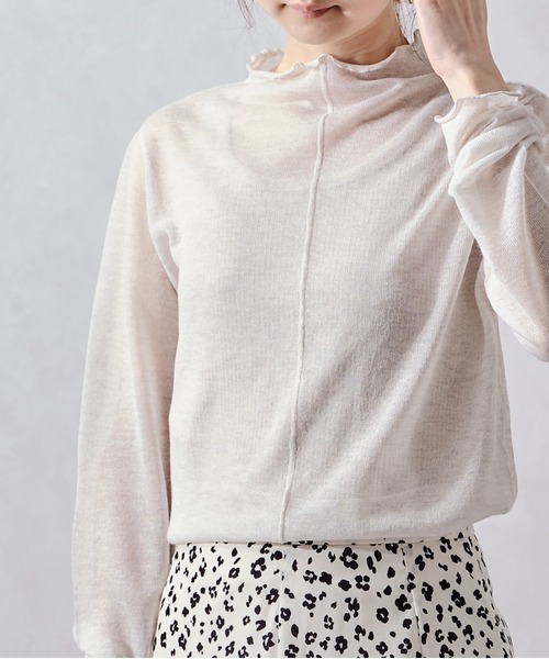 acro（アクロ）の「シアーニットインナー/AC1026（Tシャツ/カットソー・レディース・ホワイト/ブラック/パープル/イエロー・ﾌﾘ-）」の5枚目の写真