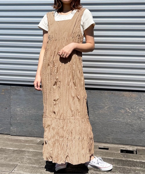 apres jour clair(アプレジュールクレア)の「【apres jour clair】クリンクルワンピース【ZOZOTOWN限定アイテム】(ワンピース・レディース・アイボリー/モカ/ピンクベージュ・X-LARGE/フリー)」の6枚目の写真