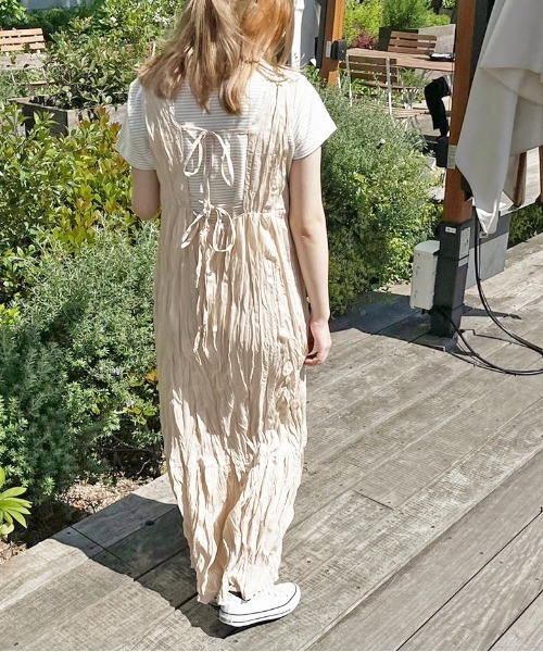 apres jour clair(アプレジュールクレア)の「【apres jour clair】クリンクルワンピース【ZOZOTOWN限定アイテム】(ワンピース・レディース・アイボリー/モカ/ピンクベージュ・X-LARGE/フリー)」の11枚目の写真