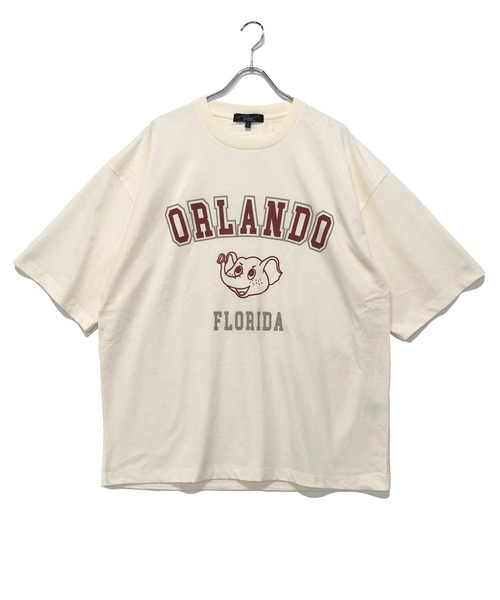 Beno(ビーノ)の「ビンテージ カレッジロゴ プリント Tシャツ 【ORLANDO】(Tシャツ/カットソー・メンズ・アイボリー/オフホワイト/オートミール/ブラック/ラベンダー・M/L)」の2枚目の写真