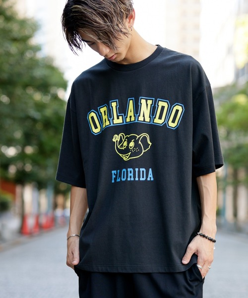 Beno(ビーノ)の「ビンテージ カレッジロゴ プリント Tシャツ 【ORLANDO】(Tシャツ/カットソー・メンズ・アイボリー/オフホワイト/オートミール/ブラック/ラベンダー・M/L)」の3枚目の写真
