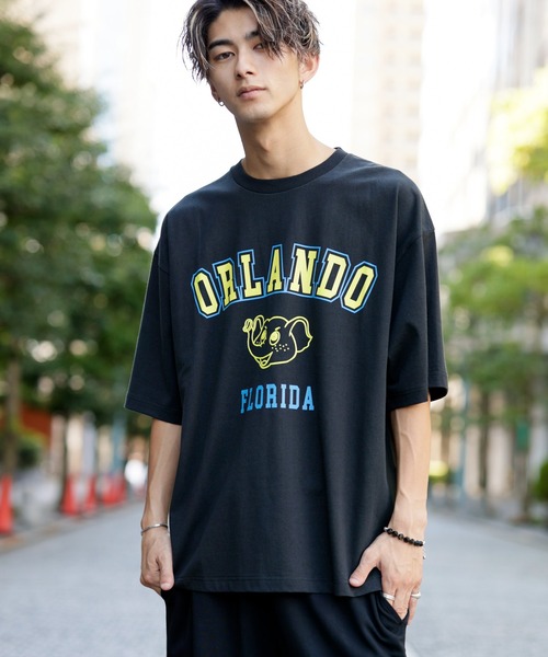Beno(ビーノ)の「ビンテージ カレッジロゴ プリント Tシャツ 【ORLANDO】(Tシャツ/カットソー・メンズ・アイボリー/オフホワイト/オートミール/ブラック/ラベンダー・M/L)」の17枚目の写真