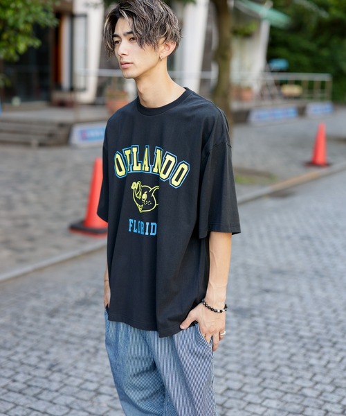 Beno(ビーノ)の「ビンテージ カレッジロゴ プリント Tシャツ 【ORLANDO】(Tシャツ/カットソー・メンズ・アイボリー/オフホワイト/オートミール/ブラック/ラベンダー・M/L)」の8枚目の写真