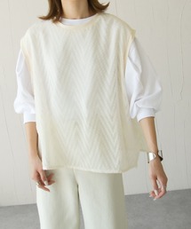 総柄シースルーベスト