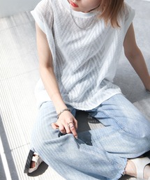 総柄シースルーベスト