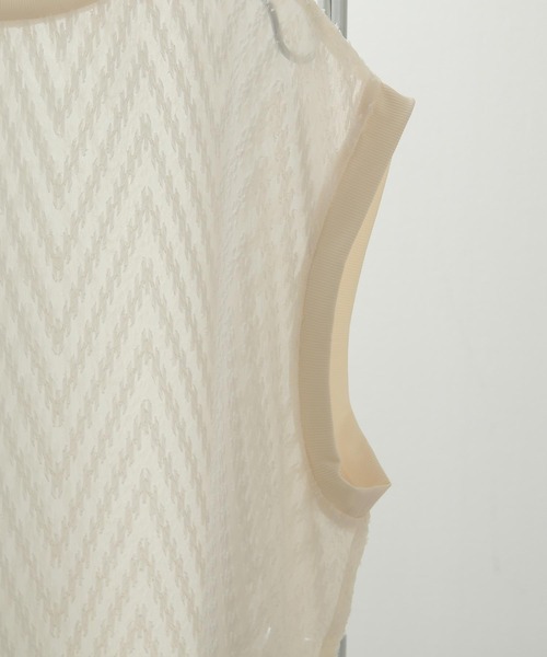 Chillfar（チルファー）の「総柄シースルーベスト（ベスト・レディース・ブラック/アイボリー/ホワイト/ブルー/グリーン・FREE）」の17枚目の写真