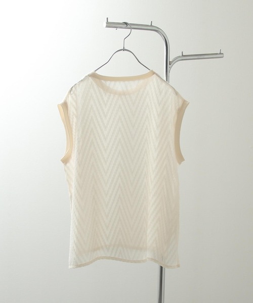 Chillfar（チルファー）の「総柄シースルーベスト（ベスト・レディース・ブラック/アイボリー/ホワイト/ブルー/グリーン・FREE）」の20枚目の写真