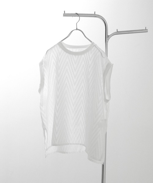 Chillfar（チルファー）の「総柄シースルーベスト（ベスト・レディース・ブラック/アイボリー/ホワイト/ブルー/グリーン・FREE）」の22枚目の写真