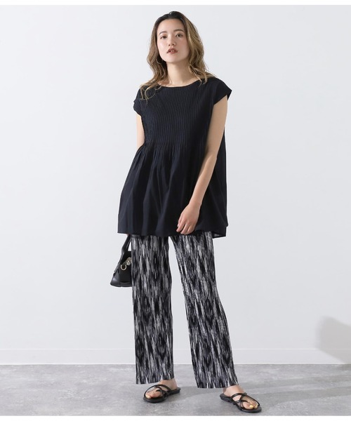 Alluge（アルージュ）の「コットンボイルピンタックチュニック（チュニック・レディース・オフホワイト/ブルー/ブラック・FREE）」の5枚目の写真