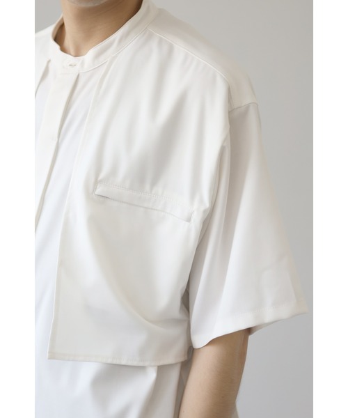 CREARE -LINO-（クレアーレリノ）の「サイドベルト レイヤードベスト バンドカラーとろみシャツ（シャツ/ブラウス・メンズ・ホワイト/ブラック/ベージュ・M/L）」の7枚目の写真