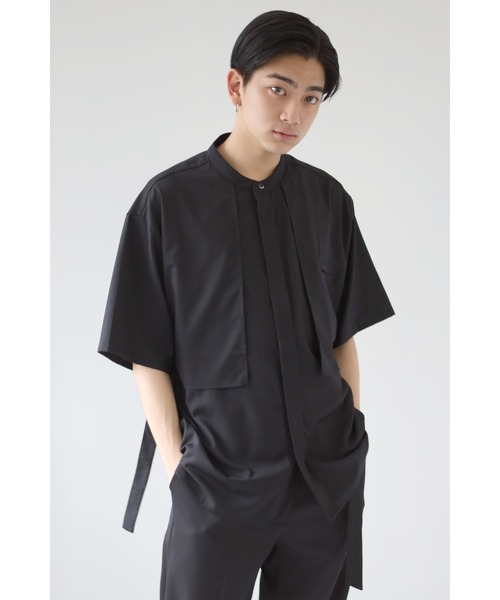 CREARE -LINO-（クレアーレリノ）の「サイドベルト レイヤードベスト バンドカラーとろみシャツ（シャツ/ブラウス・メンズ・ホワイト/ブラック/ベージュ・M/L）」の15枚目の写真