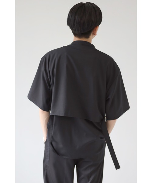 CREARE -LINO-（クレアーレリノ）の「サイドベルト レイヤードベスト バンドカラーとろみシャツ（シャツ/ブラウス・メンズ・ホワイト/ブラック/ベージュ・M/L）」の17枚目の写真