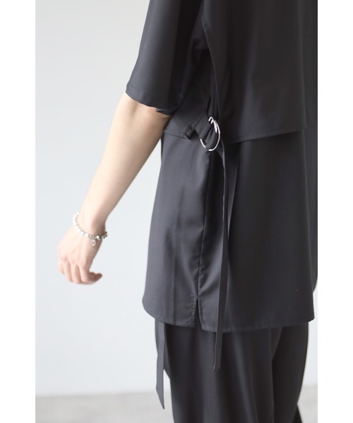 CREARE -LINO-（クレアーレリノ）の「サイドベルト レイヤードベスト バンドカラーとろみシャツ（シャツ/ブラウス・メンズ・ホワイト/ブラック/ベージュ・M/L）」の21枚目の写真