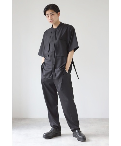 CREARE -LINO-（クレアーレリノ）の「サイドベルト レイヤードベスト バンドカラーとろみシャツ（シャツ/ブラウス・メンズ・ホワイト/ブラック/ベージュ・M/L）」の22枚目の写真