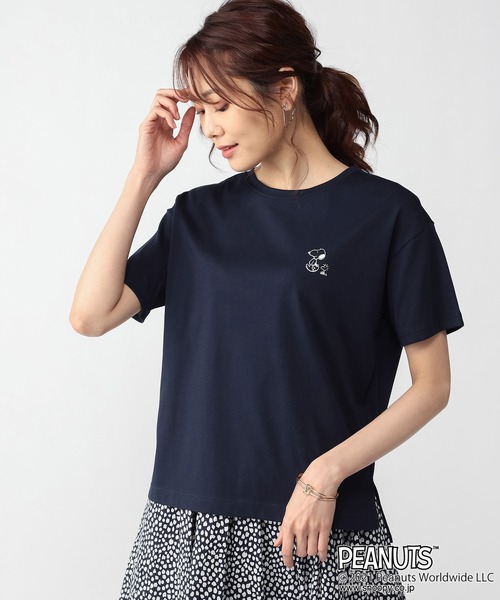 Petit Honfleur(プチオンフルール)の「【スヌーピー】両面プリント コラボTシャツ(Tシャツ/カットソー・レディース・カーキ/ネイビー/ホワイト・L/M)」の20枚目の写真