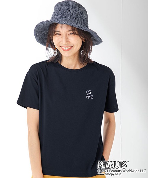 Petit Honfleur(プチオンフルール)の「【スヌーピー】両面プリント コラボTシャツ(Tシャツ/カットソー・レディース・カーキ/ネイビー/ホワイト・L/M)」の17枚目の写真