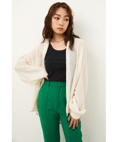 LAGUA GEM(ラグアジェム)の「SHEER OVER SH(シャツ/ブラウス・レディース・オフホワイト/ブラック/ブルー・FREE)」の1枚目の写真