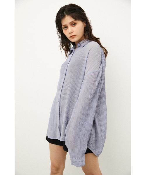 LAGUA GEM(ラグアジェム)の「SHEER OVER SH(シャツ/ブラウス・レディース・オフホワイト/ブラック/ブルー・FREE)」の3枚目の写真