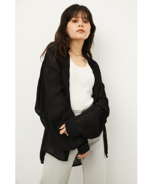 LAGUA GEM(ラグアジェム)の「SHEER OVER SH(シャツ/ブラウス・レディース・オフホワイト/ブラック/ブルー・FREE)」の2枚目の写真