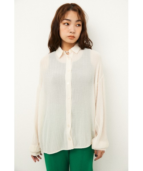 LAGUA GEM(ラグアジェム)の「SHEER OVER SH(シャツ/ブラウス・レディース・オフホワイト/ブラック/ブルー・FREE)」の5枚目の写真