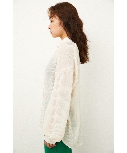 LAGUA GEM(ラグアジェム)の「SHEER OVER SH(シャツ/ブラウス・レディース・オフホワイト/ブラック/ブルー・FREE)」の6枚目の写真