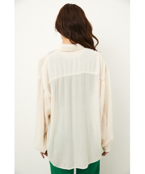 LAGUA GEM(ラグアジェム)の「SHEER OVER SH(シャツ/ブラウス・レディース・オフホワイト/ブラック/ブルー・FREE)」の7枚目の写真