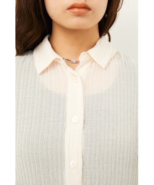 LAGUA GEM(ラグアジェム)の「SHEER OVER SH(シャツ/ブラウス・レディース・オフホワイト/ブラック/ブルー・FREE)」の8枚目の写真