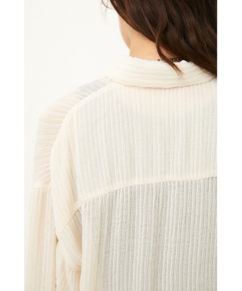 LAGUA GEM(ラグアジェム)の「SHEER OVER SH(シャツ/ブラウス・レディース・オフホワイト/ブラック/ブルー・FREE)」の10枚目の写真