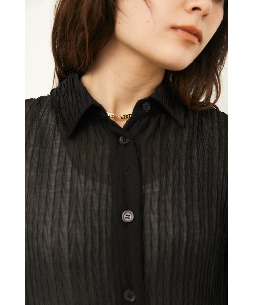 LAGUA GEM(ラグアジェム)の「SHEER OVER SH(シャツ/ブラウス・レディース・オフホワイト/ブラック/ブルー・FREE)」の18枚目の写真