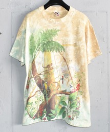 LIQUID BLUE（リキッドブルー）の「【ヴィンテージ古着】90's Liquid Blue /リキッド・ブルー ジャングル柄 タイダイ Tシャツ USA製（Tシャツ/カットソー・メンズ）」