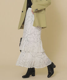 Ray BEAMS | Ray BEAMS / ライン プリント プリーツ スカート(スカート)