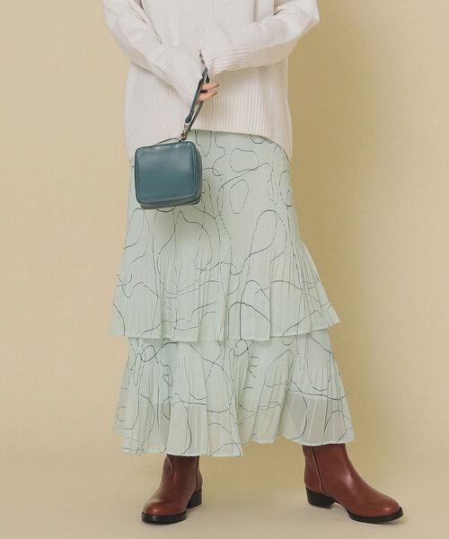 Ray BEAMS（レイビームス）の「Ray BEAMS / ライン プリント プリーツ スカート（スカート・レディース・ホワイト/ミント・ONE SIZE）」の13枚目の写真