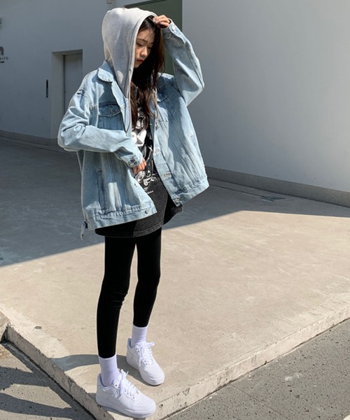 meJane（ミージェーン）の「ビッグシルエットデニムジャケット（デニムジャケット・レディース・ブルー・FREE）」の4枚目の写真