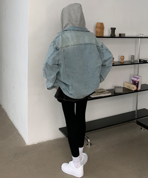 meJane（ミージェーン）の「ビッグシルエットデニムジャケット（デニムジャケット・レディース・ブルー・FREE）」の3枚目の写真