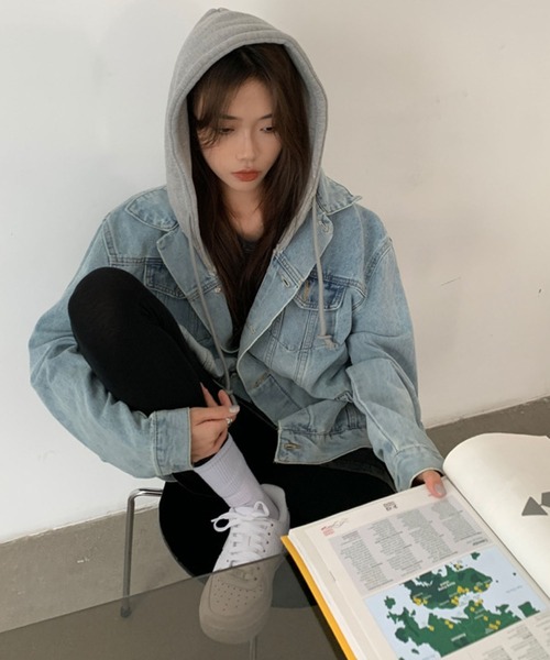 meJane（ミージェーン）の「ビッグシルエットデニムジャケット（デニムジャケット・レディース・ブルー・FREE）」の6枚目の写真