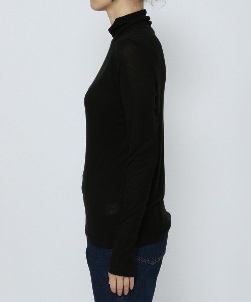 LOWRYS FARM（ローリーズファーム）の「シアーテレコカラータートルＬＳ　229928（Tシャツ/カットソー・レディース・ホワイト/ブラック/グレー/グリーン・FREE）」の11枚目の写真