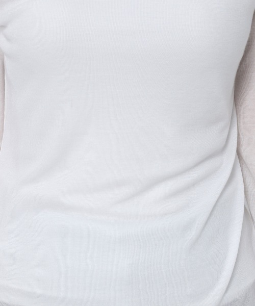 LOWRYS FARM（ローリーズファーム）の「シアーテレコカラータートルＬＳ　229928（Tシャツ/カットソー・レディース・ホワイト/ブラック/グレー/グリーン・FREE）」の12枚目の写真