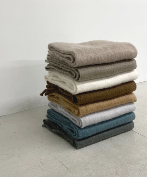 CANAL JEAN（キャナルジーン）の「via j(ヴィアジェイ) フリンジストール（ストール/ショール・レディース・ホワイト/ライトグレー/ブラウン/グレー/ブルー/ライトブラウン/モカ/キャメル・ONE SIZE）」の12枚目の写真