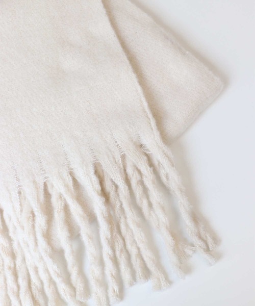 CANAL JEAN（キャナルジーン）の「via j(ヴィアジェイ) フリンジストール（ストール/ショール・レディース・ホワイト/ライトグレー/ブラウン/グレー/ブルー/ライトブラウン/モカ/キャメル・ONE SIZE）」の11枚目の写真