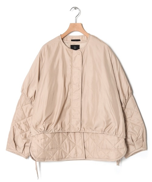 w closet（ダブルクローゼット）の「レイヤードキルティングジャケット（ダウンジャケット/コート・レディース・ブラック/アイボリー/ライトベージュ・FREE）」の6枚目の写真