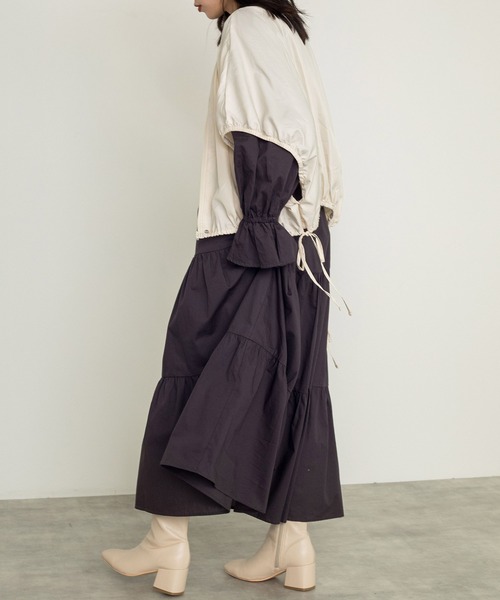 w closet（ダブルクローゼット）の「レイヤードキルティングジャケット（ダウンジャケット/コート・レディース・ブラック/アイボリー/ライトベージュ・FREE）」の16枚目の写真