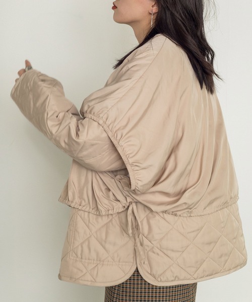 w closet（ダブルクローゼット）の「レイヤードキルティングジャケット（ダウンジャケット/コート・レディース・ブラック/アイボリー/ライトベージュ・FREE）」の21枚目の写真