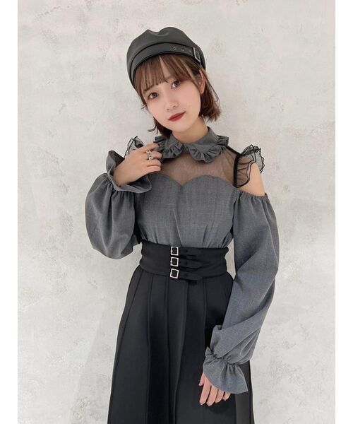 EATME（イートミー）の「チュールコンビラッフルブラウス（シャツ/ブラウス・レディース・ブラック/オフホワイト/その他1・FREE）」の16枚目の写真