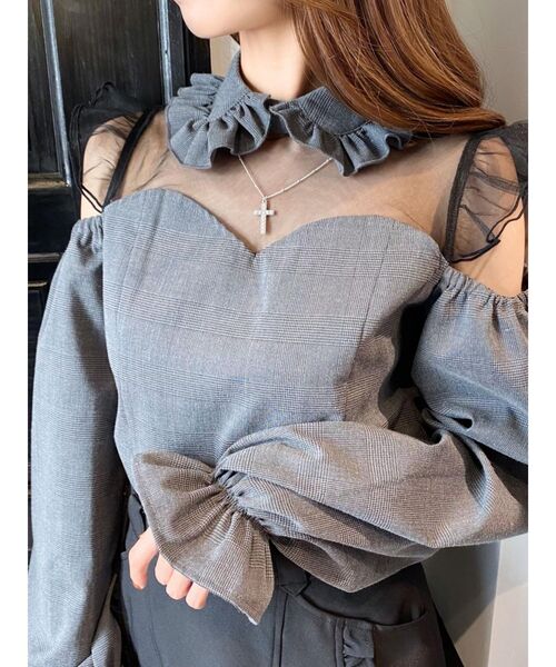 EATME（イートミー）の「チュールコンビラッフルブラウス（シャツ/ブラウス・レディース・ブラック/オフホワイト/その他1・FREE）」の11枚目の写真