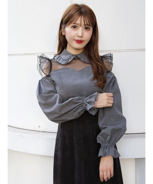 EATME（イートミー）の「チュールコンビラッフルブラウス（シャツ/ブラウス・レディース・ブラック/オフホワイト/その他1・FREE）」の13枚目の写真