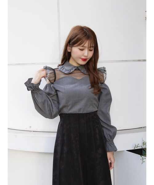 EATME（イートミー）の「チュールコンビラッフルブラウス（シャツ/ブラウス・レディース・ブラック/オフホワイト/その他1・FREE）」の15枚目の写真